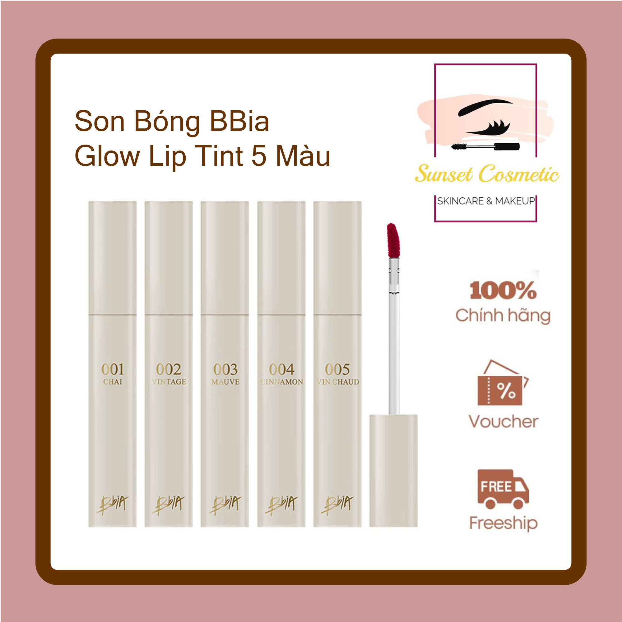 Son bóng BBIA Glow Lip Tint mềm mịn dưỡng ẩm căng mọng