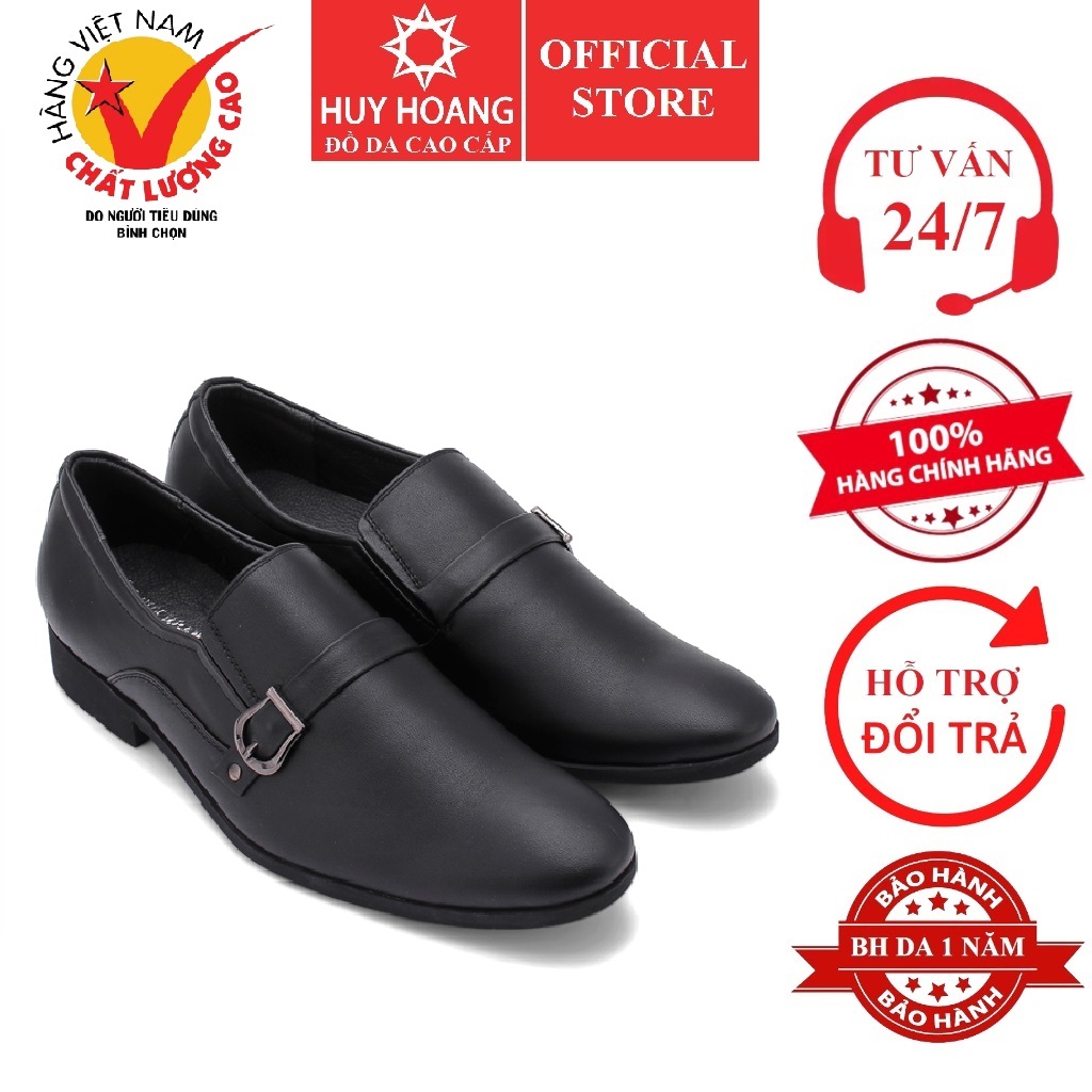 Fashion men's cowhide leather black shoes hk7163