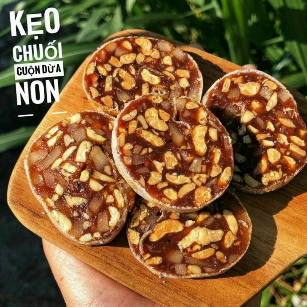 Kẹo chuối tươi cuộn dừa non 500g