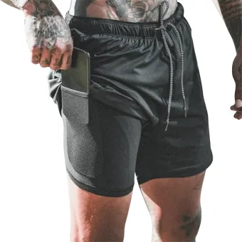 2 in 1 running shorts with phone pocket Clearance