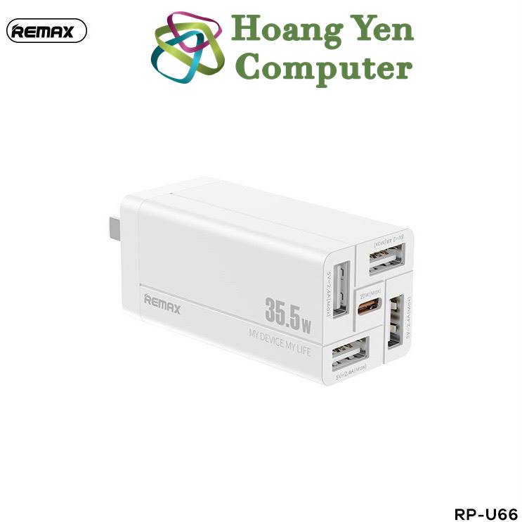 Cốc sạc 5 cổng remax rp-u66 35.5w - bh 1 năm - hoangyencomputer