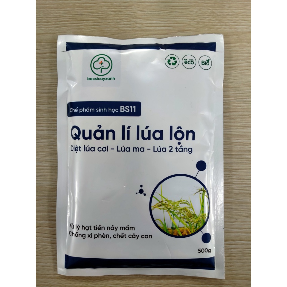 Chế Phẩm Quản Lý Lúa Lộn Lúa Cỏ Lúa Ma BS11 500g - Chống Xì Phèn Không Ảnh Hưởng Lúa Sạ - Bác Sĩ Cây Xanh