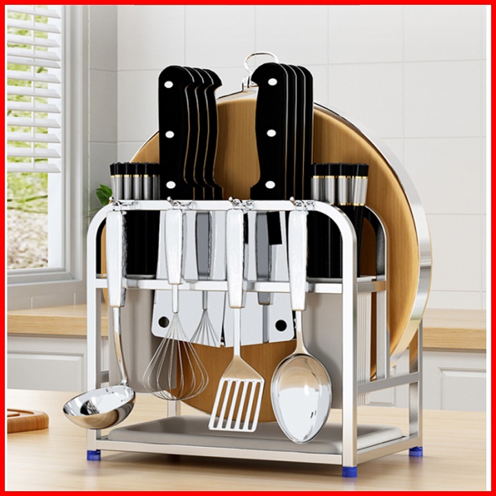 [Home goods] 26x16x26cm chopping board knife shelf stainless steel support chopsticks holder kitchen storage shelf