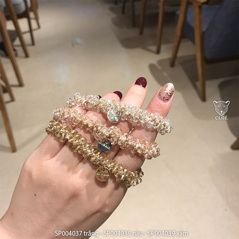 Dây cột tóc nữ đính đá pha lê lấp lánh phong cách Hàn Quốc phụ kiện tóc Cloe Accessories