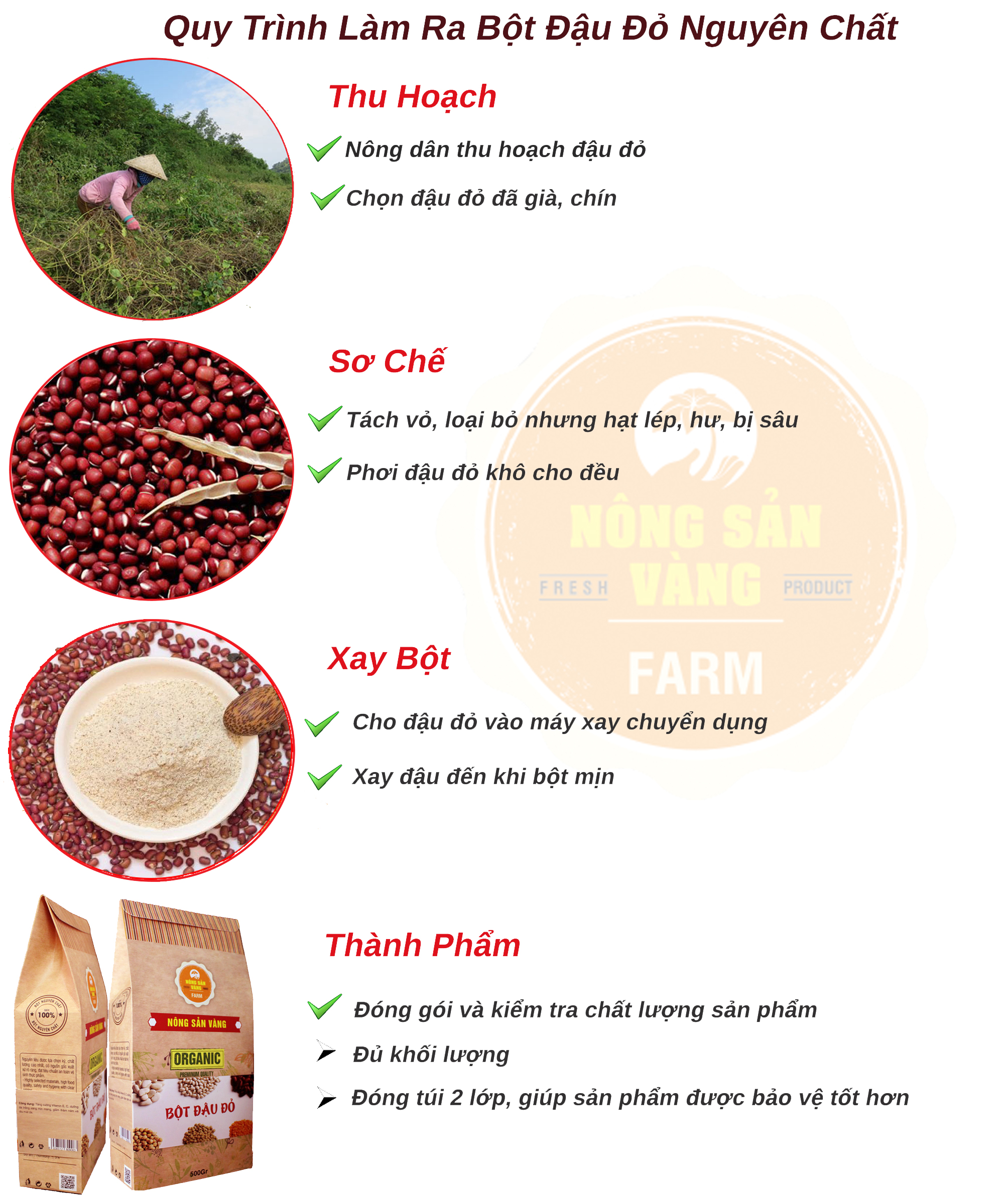 [HCM]Bột Đậu Đỏ Nguyên Chất 1Kg dưỡng da tẩy tế bào chết làm hồng da - Nông Sản Vàng