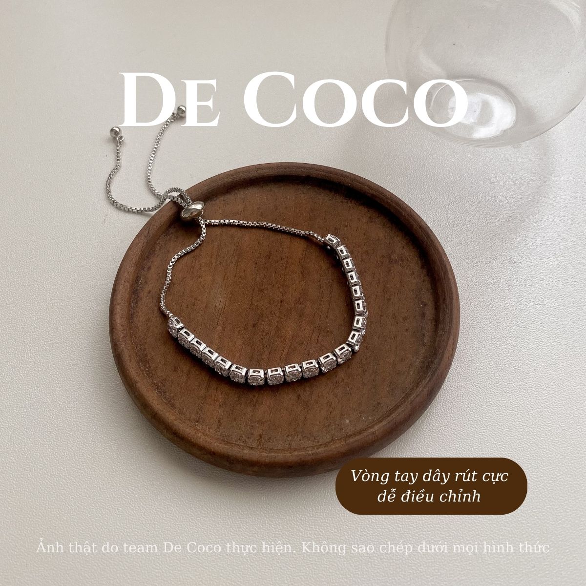 Vòng tay dây rút đính đá Maya De Coco