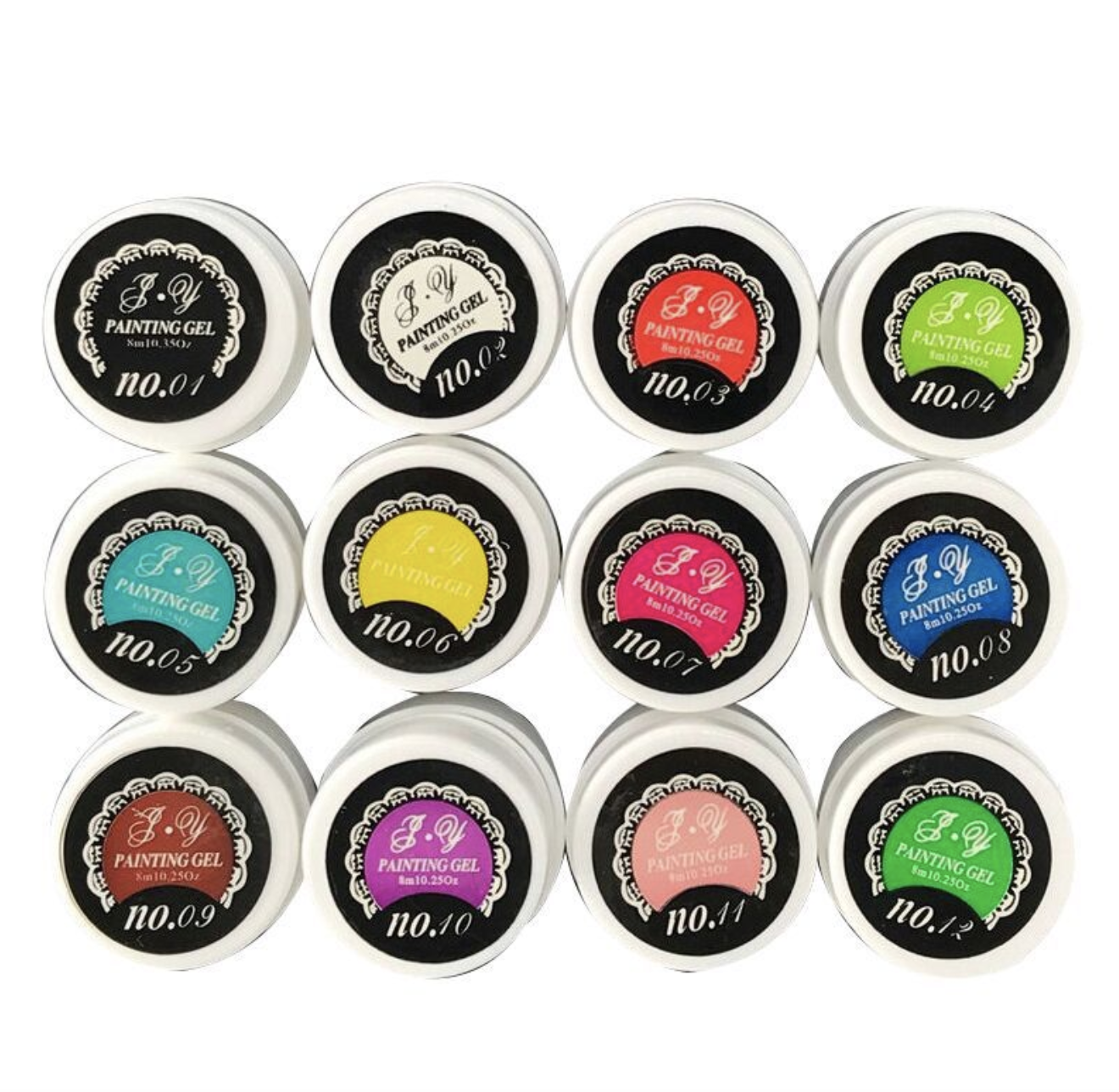 Set Gel Vẽ 12 Màu Dùng Vẽ Cọ Bản Trang Trí Móng
