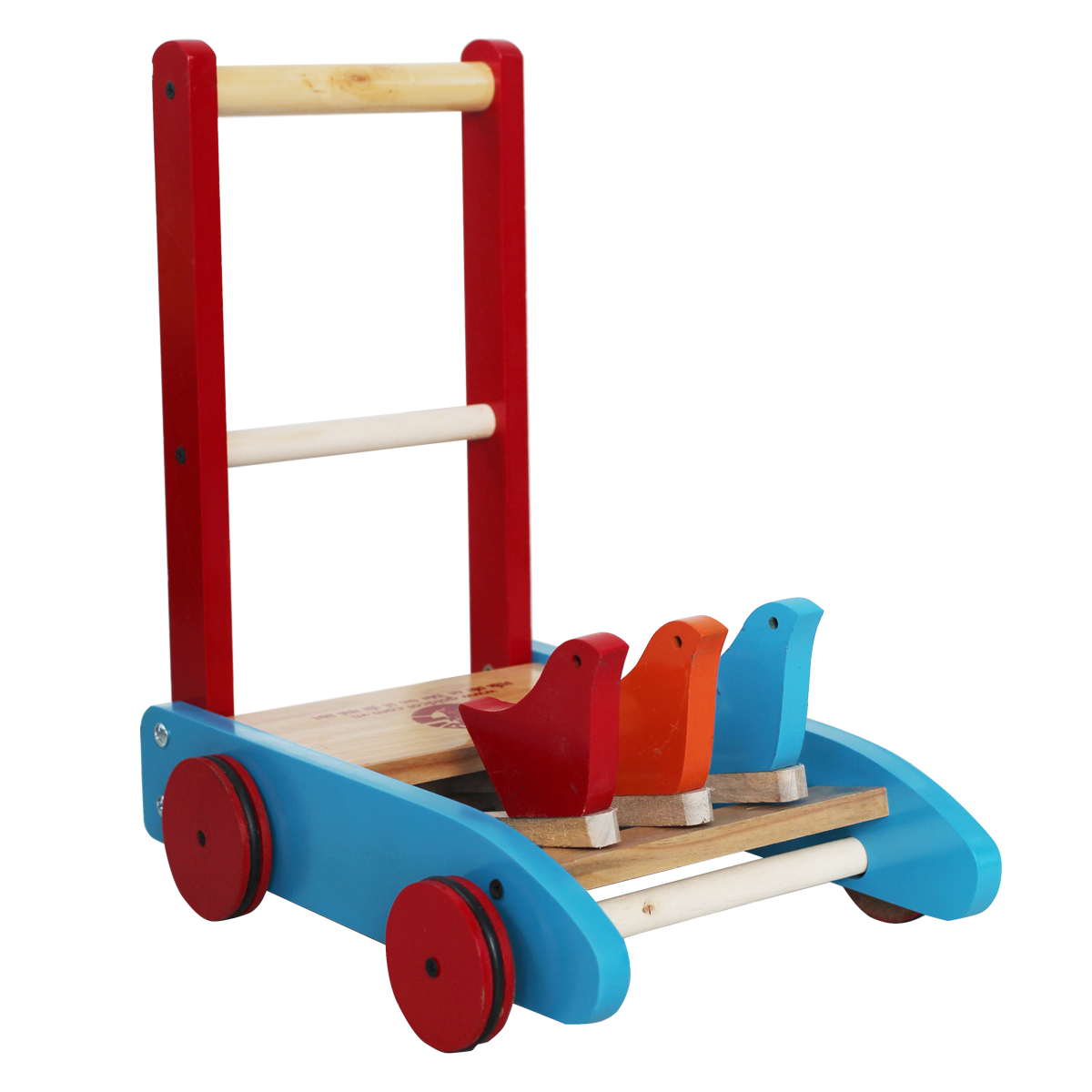 Xe tập đi gỗ hình 3 con gà