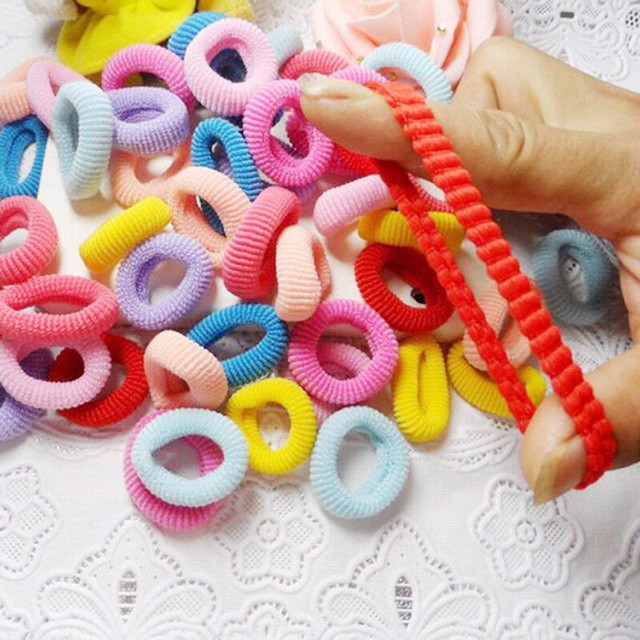 TÚI 50-100 CÁI THUN CỘT TÓC TRƠN IN HÌNH CHO BẠN CHO BÉ GÁI KHÔNG ĐỨT TÓC, KHÔNG ĐAU TÓC
