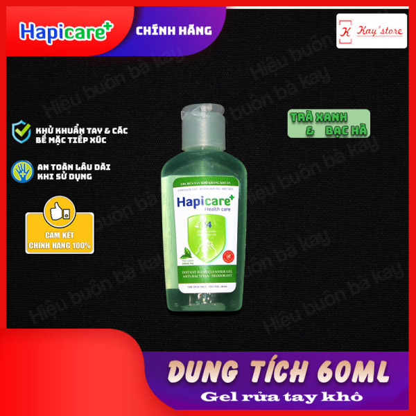 Gel rửa tay khô mini Hapicare+ (60ml) / Kháng khuẩn / Khử mùi / Chai xịt khuẩn nhập khẩu