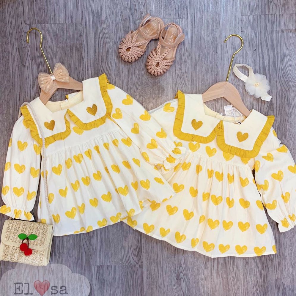 áo đầm trái tim cho bé