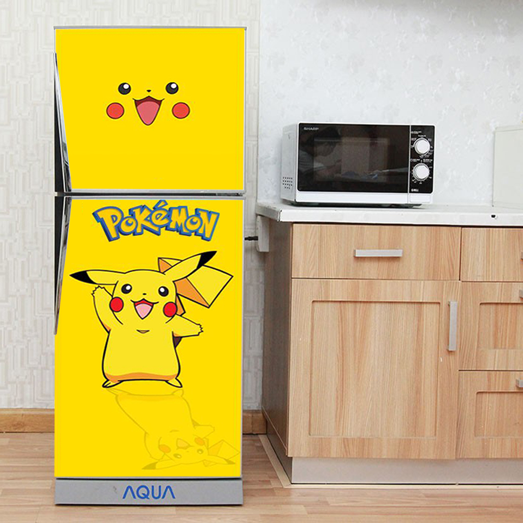 [HCM]Decal trang trí tủ lạnh mẫu Pikachu chất liệu cao cấp
