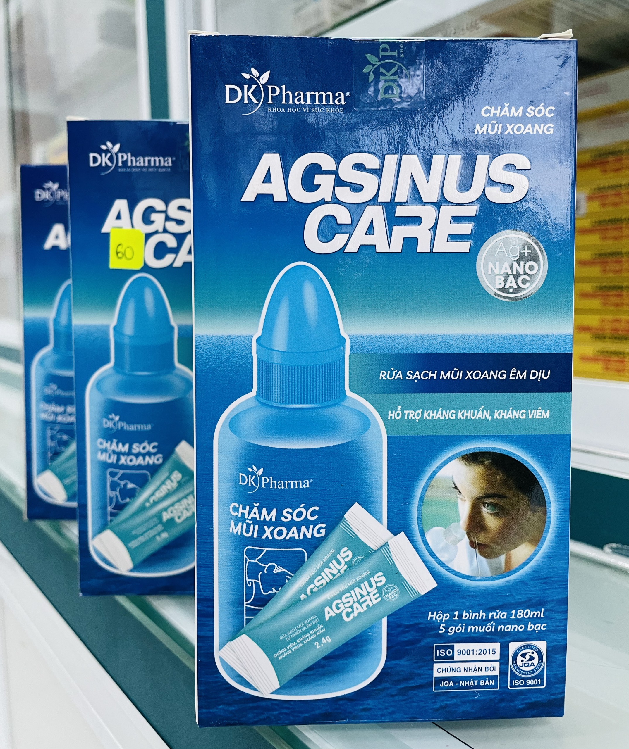 Bình rửa mũi Dược Khoa Agsinus Care (tặng kèm 5 bịch muối rửa)