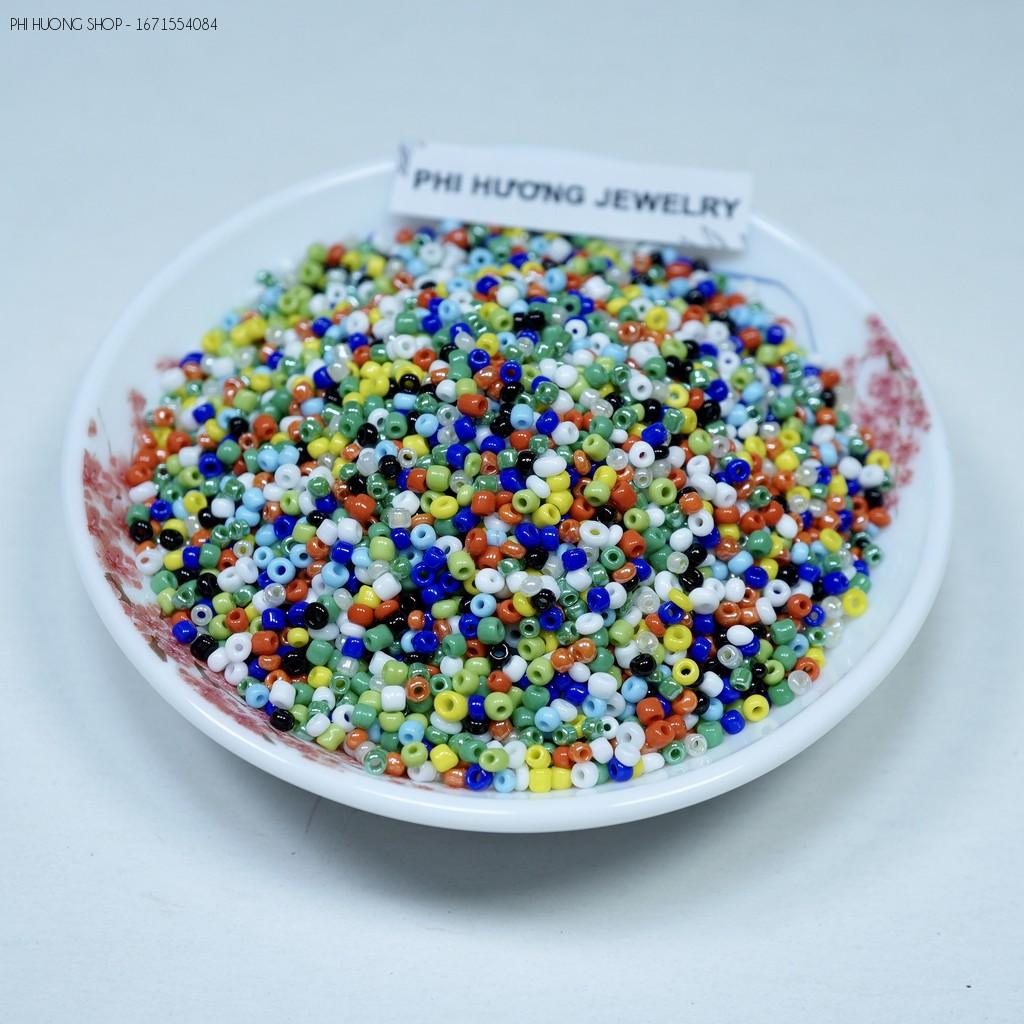 Gói 25gr - 50gr hạt cườm tấm 2mm, 3mm, 4mm mix nhiều màu