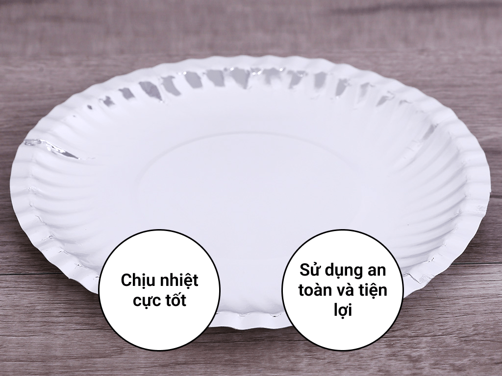Combo 10 cái dĩa giấy phủ bạc Hunufa 16cm
