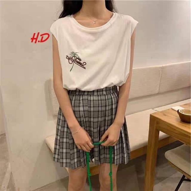 Áo tanktop cây dừa chữ ngực HDA0719