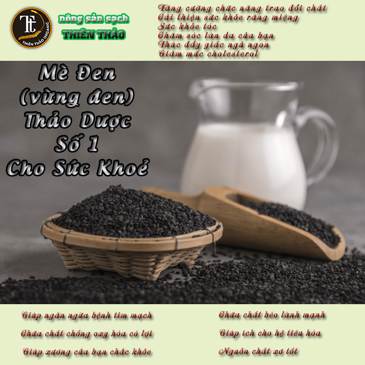 500gr Mè đen hữu cơ Gia Lai Thiên Thảo Organic