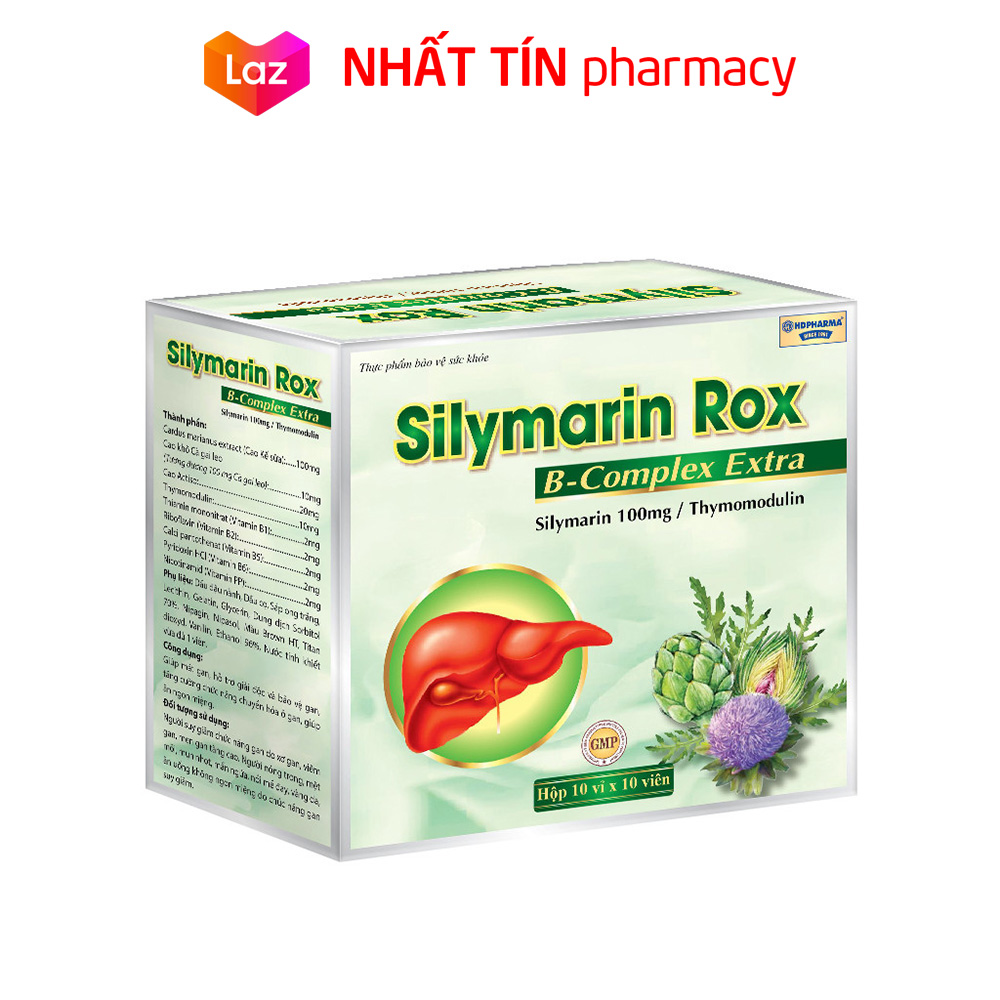 Viên uống bổ gan Silymarin B-complex Extra giải độc gan tăng cường chức năng gan - Hộp 100 viên