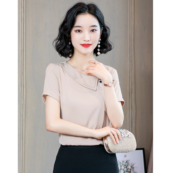 Áo Nữ Kiểu Lá Cổ Lệch Xéo Bên Xinh Xắn