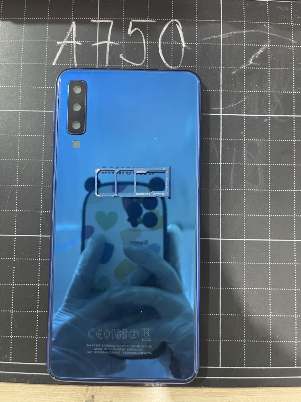 Bộ vỏ thay thế sam sung A750/A7 2018 kèm kính camera và khay sim