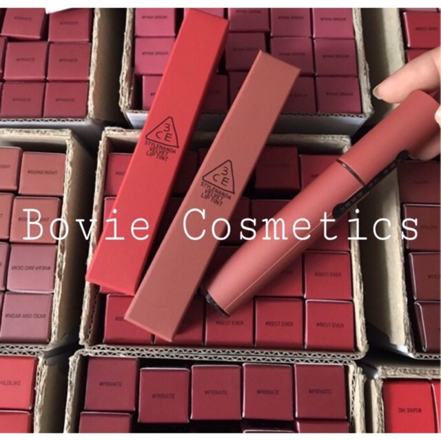 Son kem lì 3ce velvet lip tint walk n talk / bitter hour / cashmere nude / definition / like gentle | 3ce blur