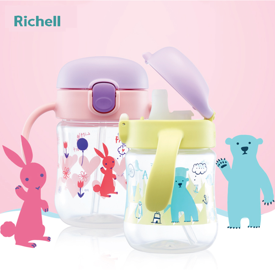CỐC TẬP UỐNG 2IN1 T.L.I RICHELL (VÀNG)