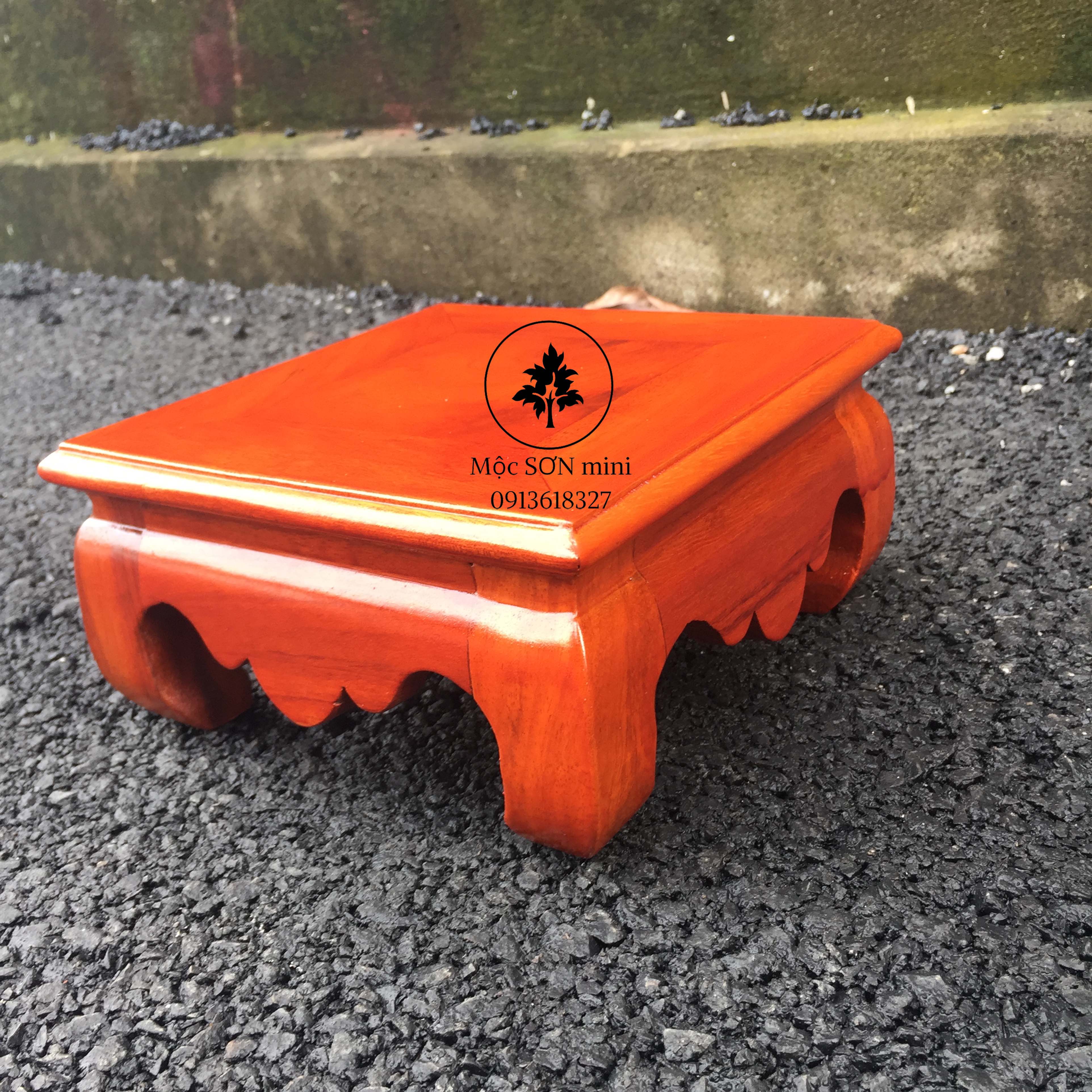 kỉ vuông Nhất sơn vuông-Đôn chân quỳ-Đôn thờ-Đế kê tượng gỗ hương có 6 kích thước mặt vuông 14,16,18,20,22,25