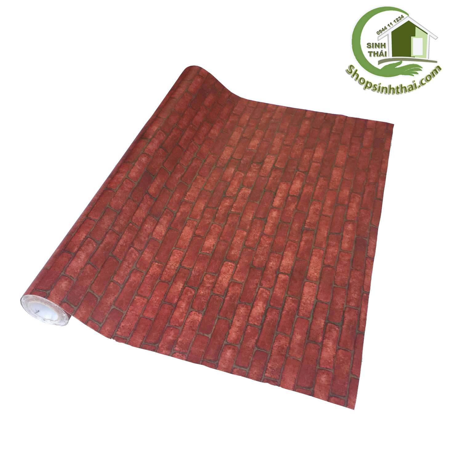 [HCM]Giấy Dán Tường Giả Gạch 3D Màu Đỏ Thẫm - Đỏ Mận - Khổ 120cm - Có Sẵn Keo - bán theo mét đặt 1 lần được nửa mét cắt liền 1 tấm dài theo số lần đặt chứ không cắt rời từng tấm