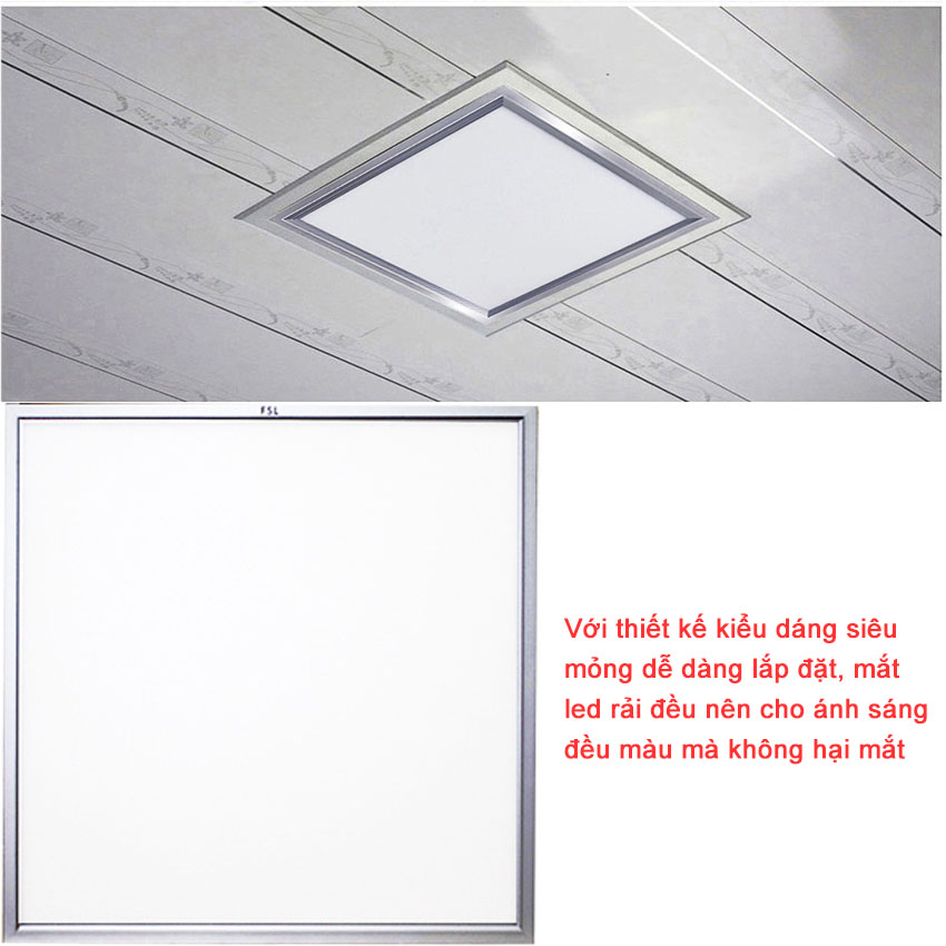 Đèn âm trần, bộ đèn led Panel 600 x 600mm- 48w, 60w