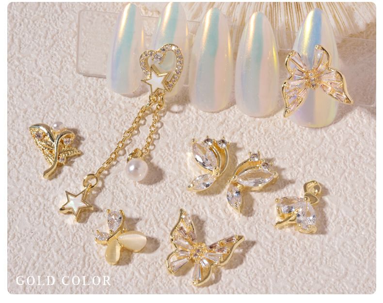 Charm nail, charm bướm, phụ kiện đá trang trí móng cao cấp