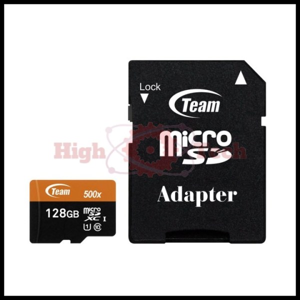 Thẻ nhớ microSDXC Team 128GB 500x upto 80MB-s C10 UHS-I kèm Adapter (Cam) tặng đèn LED