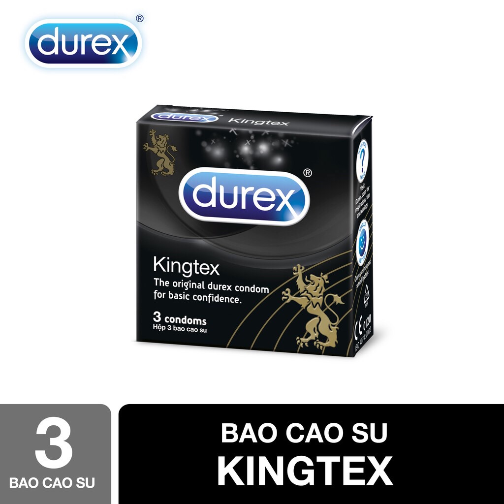 [HCM][ Durex Kingtex ] Bao cao su Durex Kingtex 3 bao / hộp