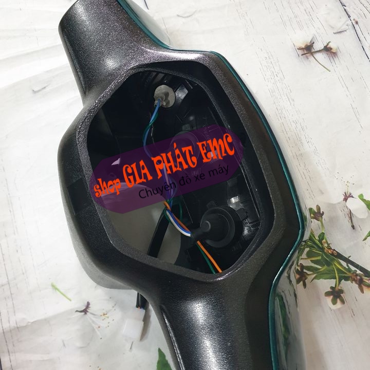 [ 3 MÓN ]Đầu đèn trước 2 bóng màu XANH RÊU kèm BÓNG xe WAVE ZX / 110 / THÁI đời 1997 - 2006, phụ tùng xe máy giá rẻ