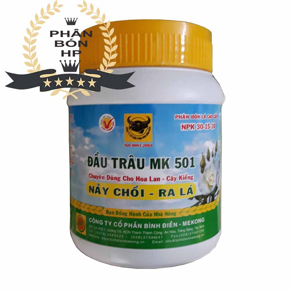 ĐẦU TRÂU MK 501 (NPK 30-15-10) 100g GIÚP NẢY TRỒI - RA LÁ CHUYÊN DÙNG CHO HOA LAN VÀ CÂY KIỂNG