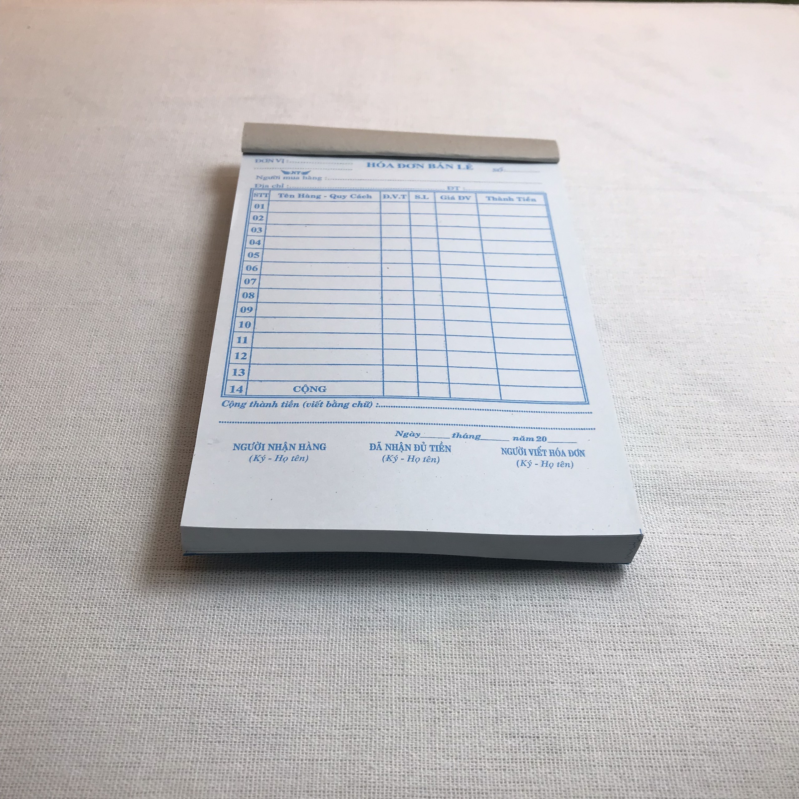 HOÁ ĐƠN 1 LIÊN FO (NY) 100 TỜ