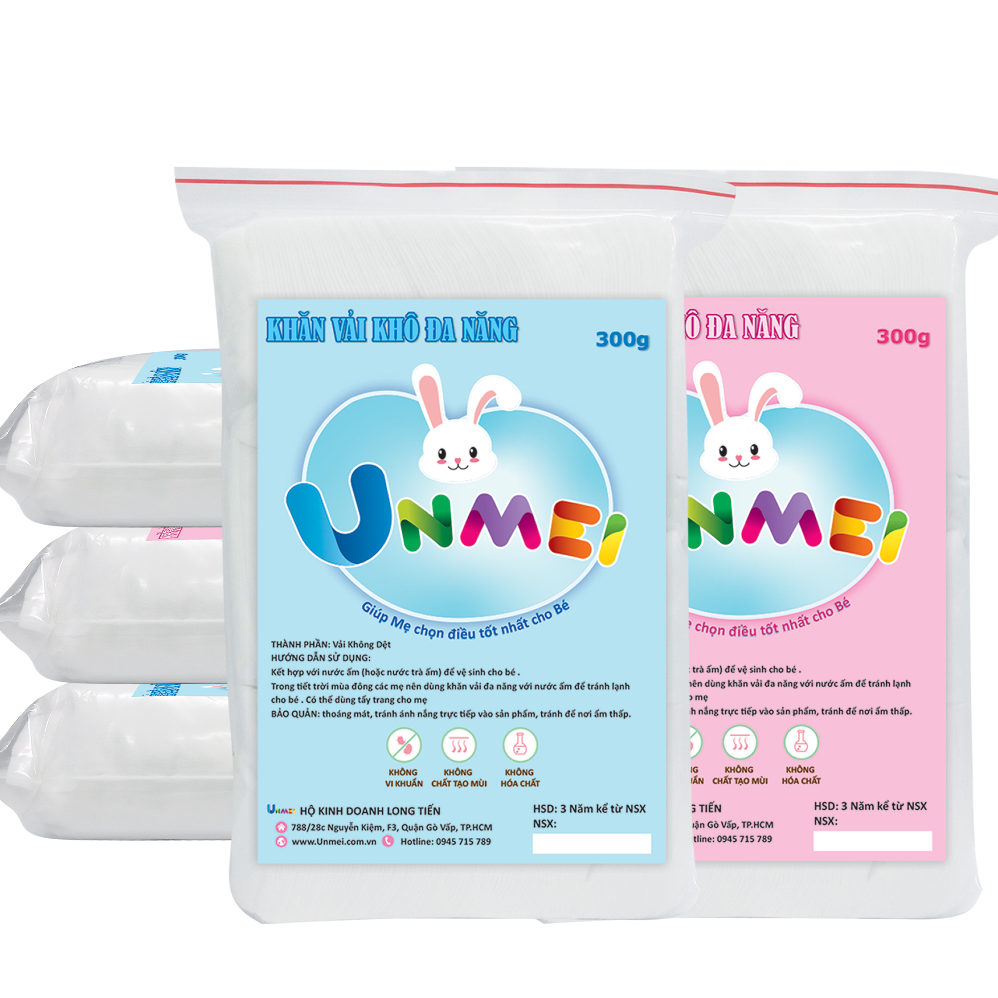 [Combo 5 Gói] Khăn Vải Khô Đa Năng Unmei 300g