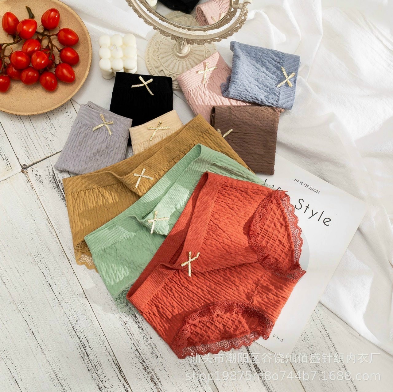 Combo 3 và 5 quần lót nữ cotton kiểu nhăn nơ mềm mại co giãn 4 chiều 40 đến 58kg