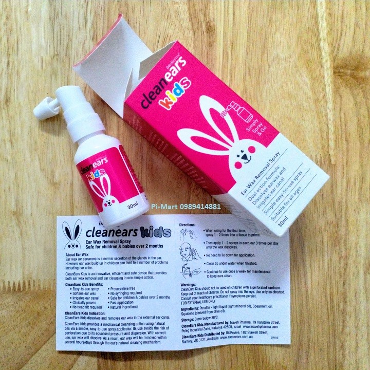 Xịt tan ráy tai Clean Ears Kids 30ml