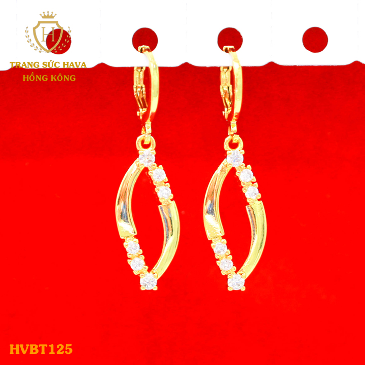 Ear rings, earrings female designs long face applique white stone, titanium plating Gold non 24k real high-end (not tarnish Black)-jewelry Hava Hong Kong