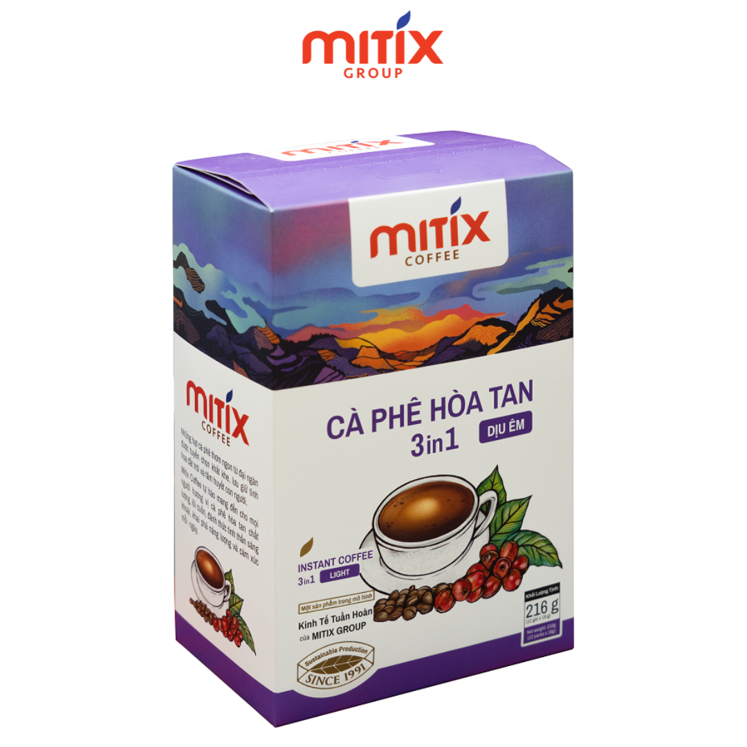Mitix Coffee Cà phê hòa tan 3in1 dịu êm loại 216gr