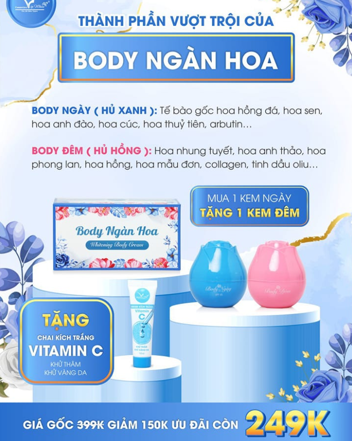 Body Ngàn Hoa Vip White - Mua 1 Được 5