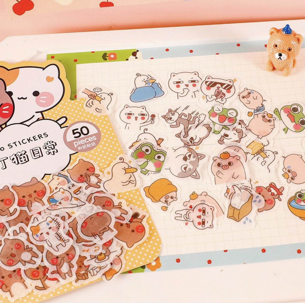 HÌNH DÁN STICKER DỄ THƯƠNG NHIỀU MIẾNG NHỎ - 50 MIẾNG