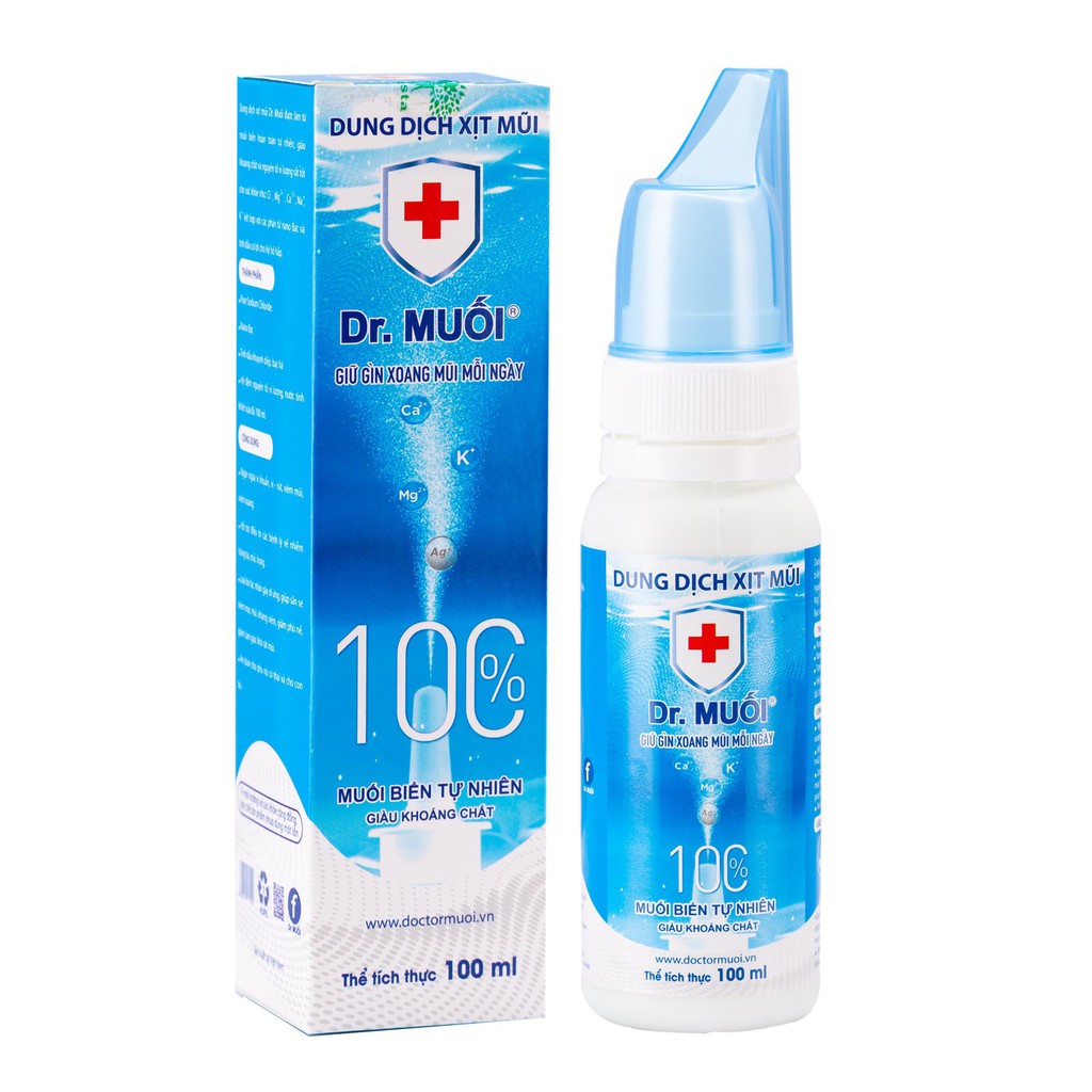 Dung Dịch Xịt Mũi Dr. Muối, Nước Muối Biển Sâu (100ml)