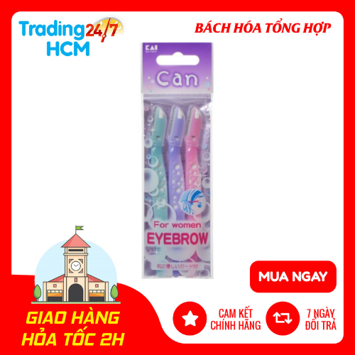 Set 3 dao chỉnh dáng khuôn lông mày màu sắc NỘI ĐỊA NHẬT BẢN