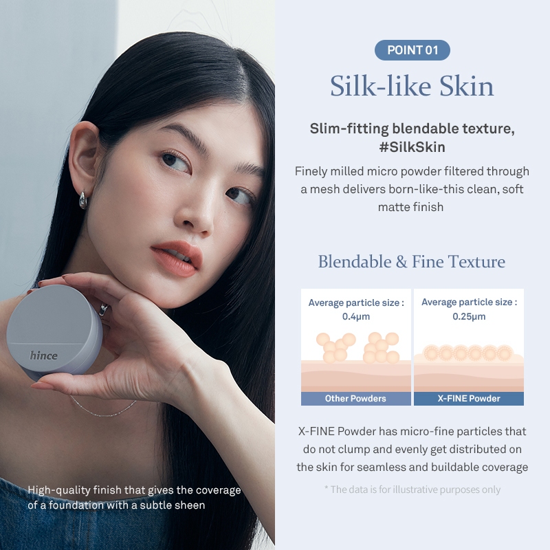 Phấn nước lì kiềm dầu thuần chay hince Second Skin Mesh & Matte Cushion 12g