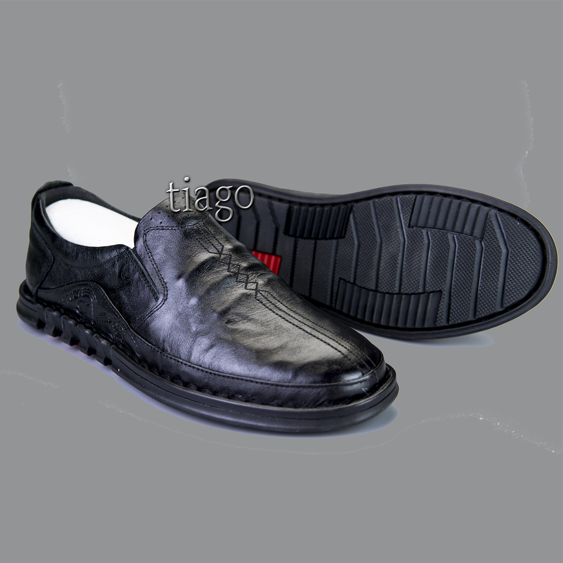 giày mọi nam da bò siêu mềm đế cao su khâu [LY01]