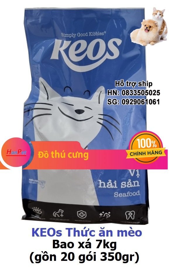 Hanpet - KEOS Thức ăn vị cá ngừ dành cho mèo mọi lứa tuổi - thức ăn cho mèo minino