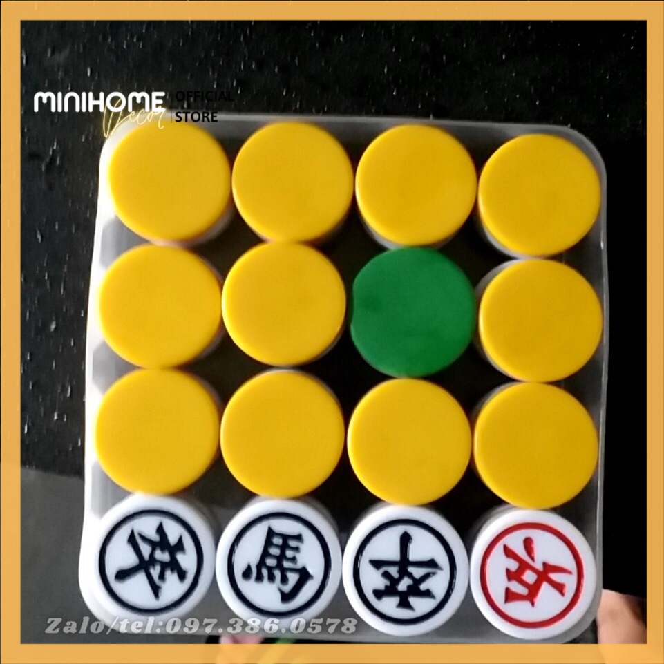 Cờ úp kèm nắp đậy cờ tướng úp 2 màu ngẫu nhiên cờ Đài Loan