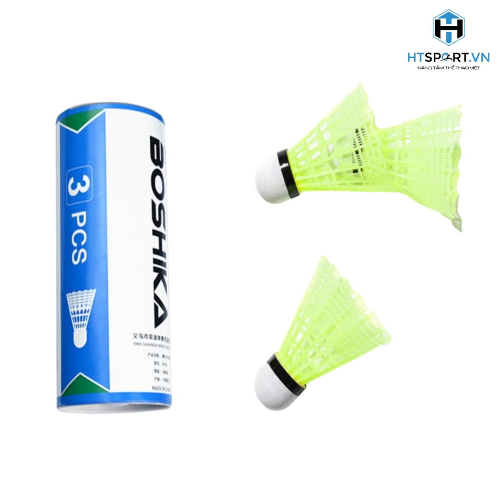 Bộ 3 quả cầu lông boshika bằng nhựa chính hãng