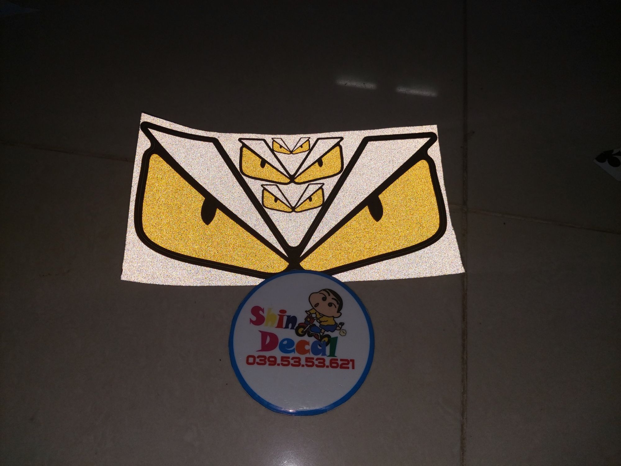 Mắt cú monter phản quang lớn.